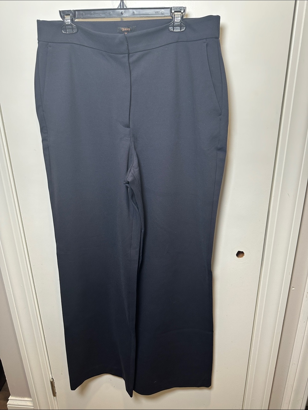 Quince Navy Pull-On Wide-Leg Dress Pants (101)
